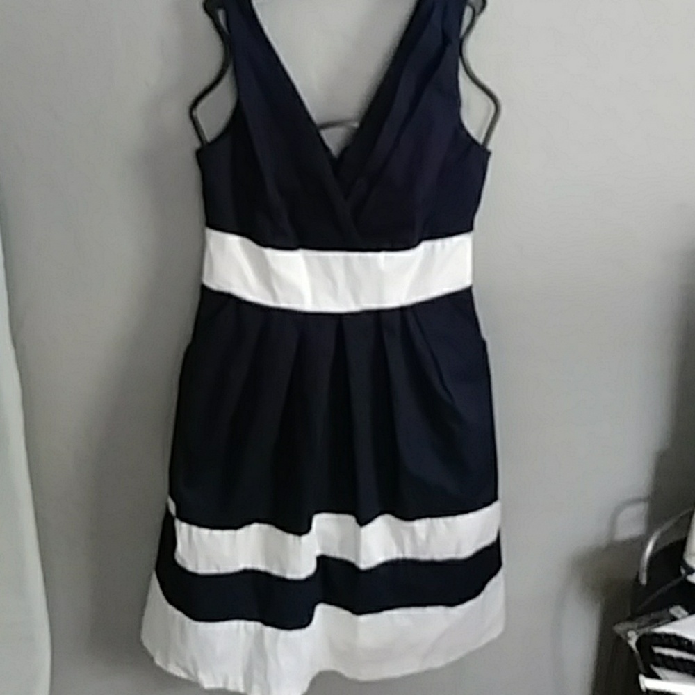 Corey P. Navy Blue and White Dress